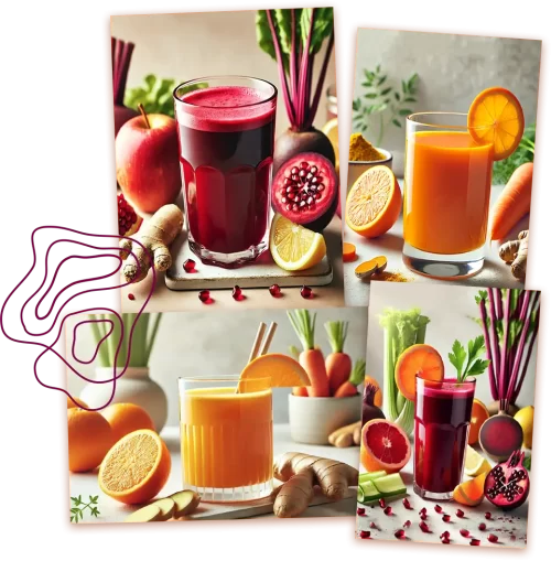 Delicious photos of beauty detox smoothies & juices for ebook