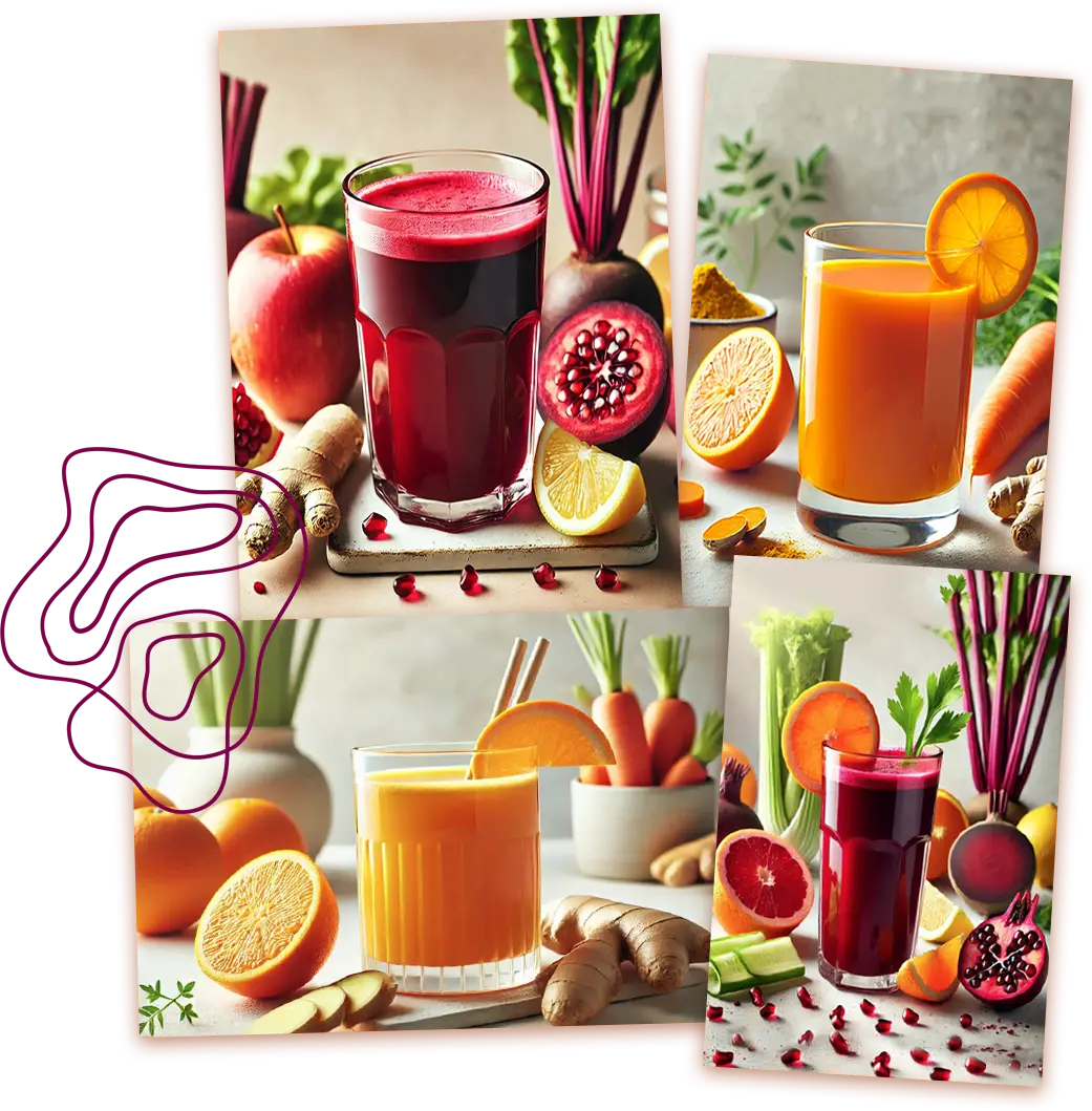 Delicious photos of beauty detox smoothies & juices for ebook